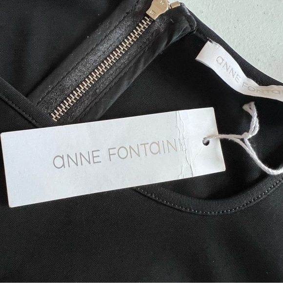 Anne Fontaine Latoya Striped Mesh Cocktail Dress Black Size 44 NEW - Picture 9 of 14